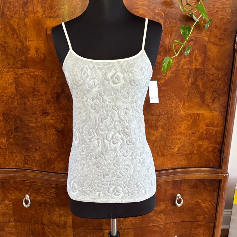NWT LOFT Gray White Floral Camisole